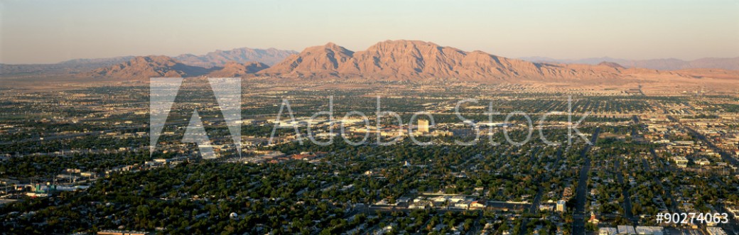 Picture of Panoramic view of Las Vegas Nevada Gambling City at sunset